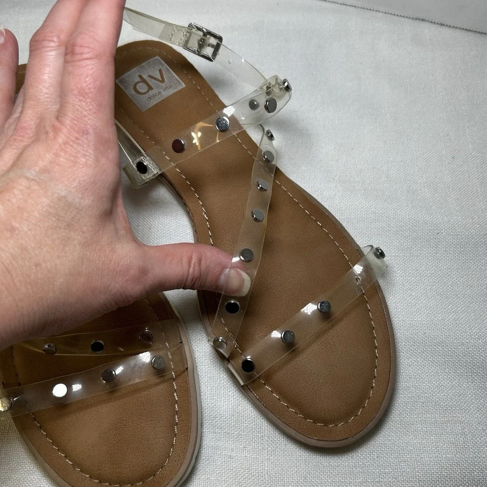 Dolce‎ Vita DV Sandals size 9 Clear Straps Buckle comfy Casual Fun